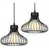 Top 10 ✨ IDEGU 2x Suspension Luminaire Cage Industriel Vintage Métal Rétro Ø23cm, Lustre Abat-Jour Lampes Edison Culot E27 - Noir 🔔