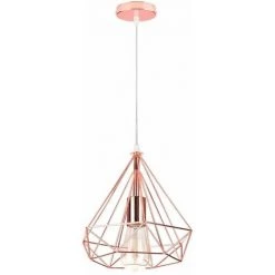 Les meilleures critiques de 🥰 IDEGU Suspension Luminaire Vintage Lustre En Forme De Diamant En Métal Plafonnier Lampe Suspension Pour Chambre Salon Restaurant - Diamètre 25cm (Or Rose) ✨
