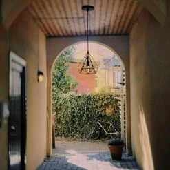 Acheter 🔥 IDEGU Lot De 2 Suspension Industriel Avec Corde De Chanvre Retro Cage Forme Diamant Luminaire Abat-jour 25cm E27 Noir ⌛ -Suspension Soldes 16269089 4