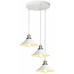 Les meilleures critiques de ✔️ IDEGU Suspension Luminaire Industrielle 3 Lampes Edison E27 Ø 22cm Design Avec Socle Disque Vintage Plafonnier Pour Salon Salle à Manger Cuisine Restaurant - Tout Blanc 🤩