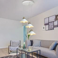Les meilleures critiques de ✔️ IDEGU Suspension Luminaire Industrielle 3 Lampes Edison E27 Ø 22cm Design Avec Socle Disque Vintage Plafonnier Pour Salon Salle à Manger Cuisine Restaurant - Tout Blanc 🤩 -Suspension Soldes 16269143 4