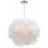 Meilleure vente ❤️ IDEGU Lustre Suspension Ø 30cm Lustre Plume Blanche Suspension Luminaire Pour Chambre 🎉