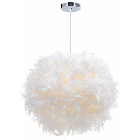 Meilleure vente ❤️ IDEGU Lustre Suspension Ø 30cm Lustre Plume Blanche Suspension Luminaire Pour Chambre 🎉 1 Meilleure vente ❤️ IDEGU Lustre Suspension Ø 30cm Lustre Plume Blanche Suspension Luminaire Pour Chambre 🎉