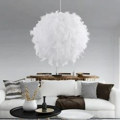 Meilleure vente ❤️ IDEGU Lustre Suspension Ø 30cm Lustre Plume Blanche Suspension Luminaire Pour Chambre 🎉 7 Meilleure vente ❤️ IDEGU Lustre Suspension Ø 30cm Lustre Plume Blanche Suspension Luminaire Pour Chambre 🎉 -Suspension Soldes 16269237 3