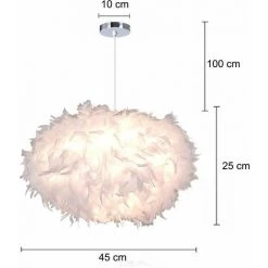Tout neuf 🎁 IDEGU Lustre Suspension Ø 45cm Lustre Plume Blanche Suspension Luminaire Pour Chambre 👍 7 Tout neuf 🎁 IDEGU Lustre Suspension Ø 45cm Lustre Plume Blanche Suspension Luminaire Pour Chambre 👍 -Suspension Soldes 16269264 3