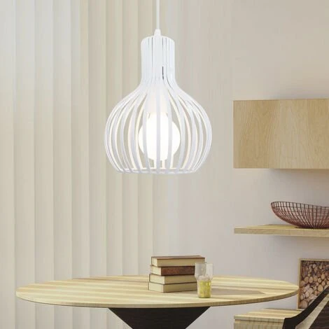 Promo 😍 Suspension Industrielle Vintage ,iDEGU Luminaires Style Retro Lustre Plafonniers Lampe Cuisine Salon Salle à Manger Chambre, Ø20cm - 1pcs Blanc 😉 2 Promo 😍 Suspension Industrielle Vintage ,iDEGU Luminaires Style Retro Lustre Plafonniers Lampe Cuisine Salon Salle à Manger Chambre, Ø20cm - 1pcs Blanc 😉 – Image 2