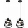Les meilleures critiques de ⭐ IDEGU Lot De 2 Suspension Luminaire Industrielle Design Forme Ressort Cage Ø 20cm，Lampe De Plafond En Métal Fer Luminaire E27 40W, Noir (sans Ampoule) ⭐