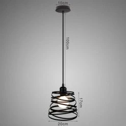 Les meilleures critiques de ⭐ IDEGU Lot De 2 Suspension Luminaire Industrielle Design Forme Ressort Cage Ø 20cm，Lampe De Plafond En Métal Fer Luminaire E27 40W, Noir (sans Ampoule) ⭐ -Suspension Soldes 16270767 5