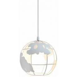 Meilleure affaire 🔥 IDEGU Suspension Luminaires Industrielle Cage Sphère Ø20cm , Lustre Plafonniers Lampe Cuisine Salon Salle à Manger Chambre, E27 Blanc ⌛