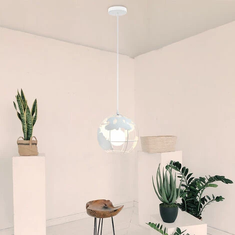 Meilleure affaire đ„ IDEGU Suspension Luminaires Industrielle Cage Sphère Ø20cm , Lustre Plafonniers Lampe Cuisine Salon Salle à Manger Chambre, E27 Blanc â 2 Meilleure affaire đ„ IDEGU Suspension Luminaires Industrielle Cage Sphère Ø20cm , Lustre Plafonniers Lampe Cuisine Salon Salle à Manger Chambre, E27 Blanc â â Image 2