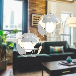 Meilleure affaire đ„ IDEGU Suspension Luminaires Industrielle Cage Sphère Ø20cm , Lustre Plafonniers Lampe Cuisine Salon Salle à Manger Chambre, E27 Blanc â 6 Meilleure affaire đ„ IDEGU Suspension Luminaires Industrielle Cage Sphère Ø20cm , Lustre Plafonniers Lampe Cuisine Salon Salle à Manger Chambre, E27 Blanc â -Suspension Soldes 16271076 3