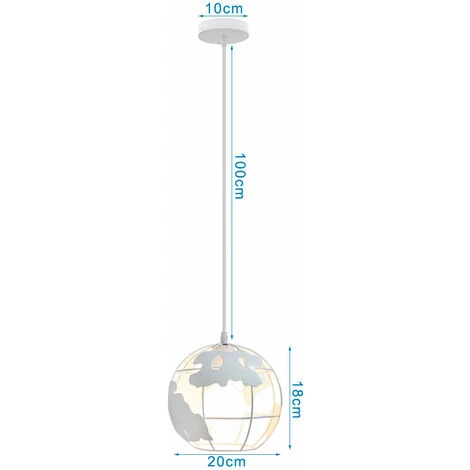 Meilleure affaire đ„ IDEGU Suspension Luminaires Industrielle Cage Sphère Ø20cm , Lustre Plafonniers Lampe Cuisine Salon Salle à Manger Chambre, E27 Blanc â 4 Meilleure affaire đ„ IDEGU Suspension Luminaires Industrielle Cage Sphère Ø20cm , Lustre Plafonniers Lampe Cuisine Salon Salle à Manger Chambre, E27 Blanc â â Image 4
