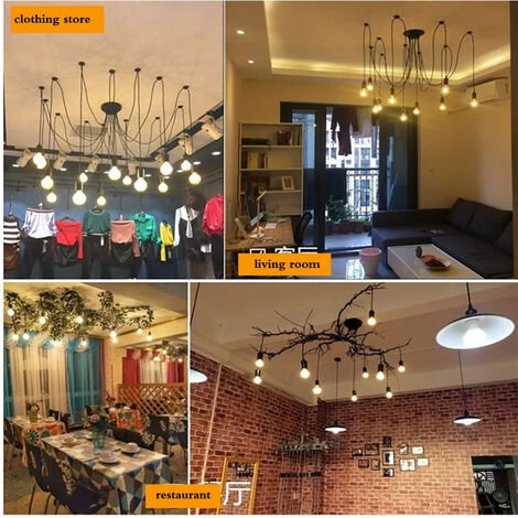 Remise 🤩 IDEGU Moderne Et Rétro Lustre Suspension, 10 Bras Suspension Luminaire DIY Créatif Lustre Araignee Ajustable 200CM Vintage Lampe De Plafond Avec E27 Douille, Noir, 6 Lumières ⌛ 3 Remise 🤩 IDEGU Moderne Et Rétro Lustre Suspension, 10 Bras Suspension Luminaire DIY Créatif Lustre Araignee Ajustable 200CM Vintage Lampe De Plafond Avec E27 Douille, Noir, 6 Lumières ⌛ – Image 3