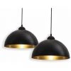 Meilleure vente 😀 B.K.LICHT Suspension Design Lustre Vintage Noir-doré Luminaire Plafond Cuisine Lot De 2 E27 👏