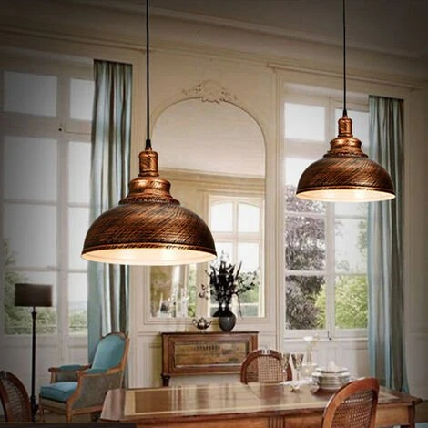 Meilleure vente ✨ AXHUP Lot De 2 Lustre Industrielle En Métal Rétro Suspension Vintage Luminaire Pour Salon Chambre Restaurant 😍 1 Meilleure vente ✨ AXHUP Lot De 2 Lustre Industrielle En Métal Rétro Suspension Vintage Luminaire Pour Salon Chambre Restaurant 😍
