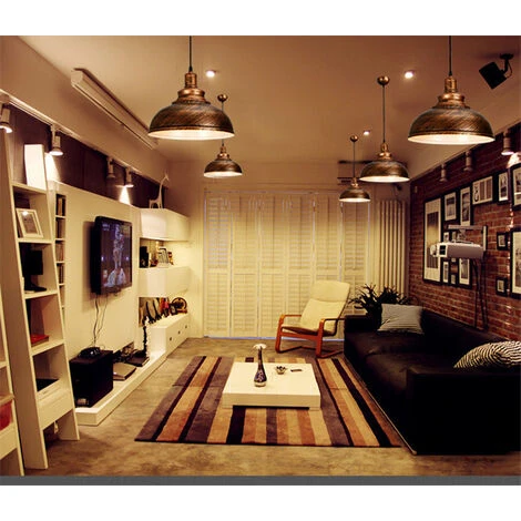 Meilleure vente ✨ AXHUP Lot De 2 Lustre Industrielle En Métal Rétro Suspension Vintage Luminaire Pour Salon Chambre Restaurant 😍 3 Meilleure vente ✨ AXHUP Lot De 2 Lustre Industrielle En Métal Rétro Suspension Vintage Luminaire Pour Salon Chambre Restaurant 😍 – Image 3