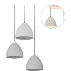 Meilleur prix 🎁 Relaxdays Lampe Suspendue à 3 Ampoules Lustre Table à Manger, Design Moderne En Béton, Trois Lampes, E27, Hxd:122x25 Cm 😍