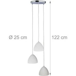 Meilleur prix 🎁 Relaxdays Lampe Suspendue à 3 Ampoules Lustre Table à Manger, Design Moderne En Béton, Trois Lampes, E27, Hxd:122x25 Cm 😍 -Suspension Soldes 17446717 5