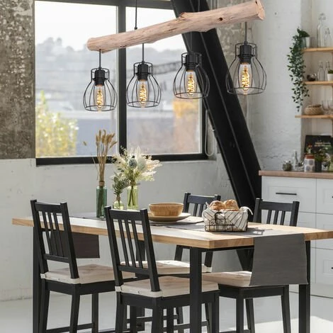 De gros 😀 ETC-SHOP Plafonnier Suspendu, Dimmable, Poutres En Bois, Lampe à Pendule En Treillis, Filament Dans Un Ensemble Comprenant Des Ampoules LED 🥰 1 De gros 😀 ETC-SHOP Plafonnier Suspendu, Dimmable, Poutres En Bois, Lampe à Pendule En Treillis, Filament Dans Un Ensemble Comprenant Des Ampoules LED 🥰