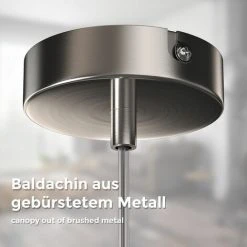 Sortie 🌟 B.K.LICHT Suspension Textile éclairage Plafond Abat-jour Taupe Salon Salle à Manger Douille E27 ✔️ -Suspension Soldes 17769874 5