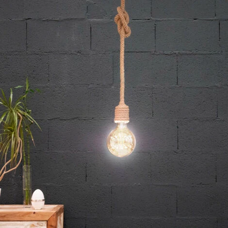 Remise 🔥 Suspension Corde En Lin 60W E27 120cm CREALYS ✨ 2 Remise 🔥 Suspension Corde En Lin 60W E27 120cm CREALYS ✨ – Image 2