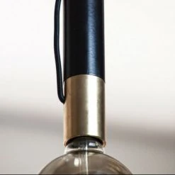 Vente flash 🎉 XANLITE - Suspension Tempo En Métal Noir Et Laiton, Culot E27 - COSDETEMBL ✔️ -Suspension Soldes 18355960 3