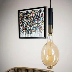 Vente flash 🎉 XANLITE - Suspension Tempo En Métal Noir Et Laiton, Culot E27 - COSDETEMBL ✔️ -Suspension Soldes 18355960 4