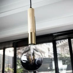 Meilleure affaire ⌛ XANLITE - Suspension Tempo En Bois Et Laiton, Culot E27 - COSDETEBOL 😀 -Suspension Soldes 18355961 3