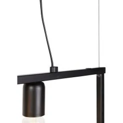 Tout neuf 🛒 QAZQA Simple_cage - Suspension Industriel - 3 Lumière - L 1180 Mm - Noir - Rustique - Éclairage Intérieur - Salon - Noir ❤️ -Suspension Soldes 18389030 3