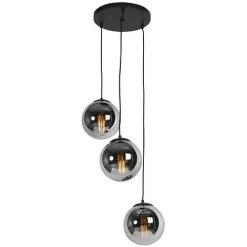Grosses soldes 🌟 QAZQA Pallon - Suspension Art Deco - 3 Lumière - Ø 45 Cm - Argenté - Art Deco - Éclairage Intérieur - Salon I Chambre I Cuisine I Salle à Manger - Argenté 👍
