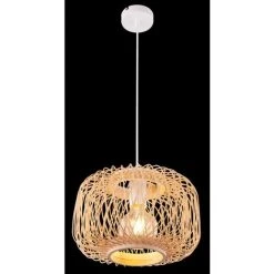 Bon marché 🎉 ETC-SHOP Suspension Plafonnier Tresse De Bambou Couleur Naturelle Salon Salle à Manger Suspension Lampe Boule 🎉 -Suspension Soldes 18727882 3