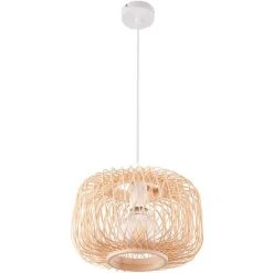 Bon marché 🎉 ETC-SHOP Suspension Plafonnier Tresse De Bambou Couleur Naturelle Salon Salle à Manger Suspension Lampe Boule 🎉 -Suspension Soldes 18727882 4