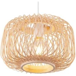 Bon marché 🎉 ETC-SHOP Suspension Plafonnier Tresse De Bambou Couleur Naturelle Salon Salle à Manger Suspension Lampe Boule 🎉 -Suspension Soldes 18727882 5