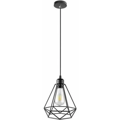 Coupon ⌛ STOEX Suspension Cage Forme Diamant Noir Contemporain Corde Ajustable Luminaire Salle à Manger, Bar, Salon , Noir ✨ 1 Coupon ⌛ STOEX Suspension Cage Forme Diamant Noir Contemporain Corde Ajustable Luminaire Salle à Manger, Bar, Salon , Noir ✨