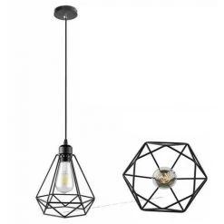 Coupon ⌛ STOEX Suspension Cage Forme Diamant Noir Contemporain Corde Ajustable Luminaire Salle à Manger, Bar, Salon , Noir ✨ 9 Coupon ⌛ STOEX Suspension Cage Forme Diamant Noir Contemporain Corde Ajustable Luminaire Salle à Manger, Bar, Salon , Noir ✨ -Suspension Soldes 19292266 5