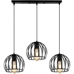 Sortie 🔔 STOEX Retro Lustre Suspension Industrielle Cage Ajustable-Luminaire Salle à Manger Bar (Ampoule Non Incluse) 😍