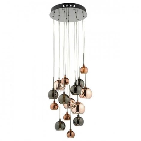 Meilleure affaire 🥰 DAR Suspension Aurelia Chrome Noir Poli Et Multicouleur 15 Ampoules - Chrome ❤️ 1 Meilleure affaire 🥰 DAR Suspension Aurelia Chrome Noir Poli Et Multicouleur 15 Ampoules - Chrome ❤️
