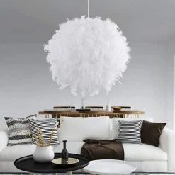 Meilleur prix ✨ STOEX Lustre Suspension En Plumes 30 Cm E27 40W Blanc 🎉 -Suspension Soldes 19446019 3