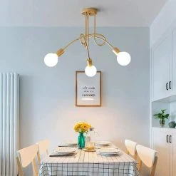 Les meilleures critiques de ⌛ IDEGU Plafonnier Industriel Vintage 3 Lights Or , Suspension Luminaire Deco Design Rétro Lustre Abat-jour E27 Pour Cuisine Salle A Manger Chambre Salon Bar - Doré 🥰 -Suspension Soldes 19765594 3