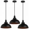 Budget 🔥 IDEGU Lot De 3 Suspensions Luminaires En Fer, Abat-Jour Épais Avec Technologie Peinture, Luminaire Suspendu E27 Noir, Suspension Industrielle Corde Ajustable Pour Chambre Et Restaurant - Noir 🥰