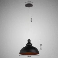 Budget 🔥 IDEGU Lot De 3 Suspensions Luminaires En Fer, Abat-Jour Épais Avec Technologie Peinture, Luminaire Suspendu E27 Noir, Suspension Industrielle Corde Ajustable Pour Chambre Et Restaurant - Noir 🥰 -Suspension Soldes 19765599 4