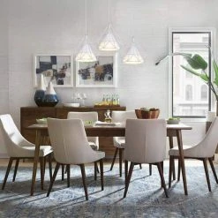 Nouveau ⭐ IDEGU 3 Lumières Lustre Suspension Vintage Plafonnier Cage En Métal Rétro E27 Lampe Suspension Forme Diamant Avec Abat-jour En Tissu,Support Barre, Blanc - Blanc ✔️ -Suspension Soldes 19850785 5