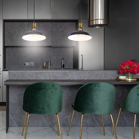 Budget ✔️ STOEX Lustre Suspension Industrielle Vintage E27 LED Lampe Plafonniers Retro Abat-jour Pour Cuisine Salle à Manger Salon Chambre Restaurant, Noir Avec Blanc 🛒 2 Budget ✔️ STOEX Lustre Suspension Industrielle Vintage E27 LED Lampe Plafonniers Retro Abat-jour Pour Cuisine Salle à Manger Salon Chambre Restaurant, Noir Avec Blanc 🛒 – Image 2