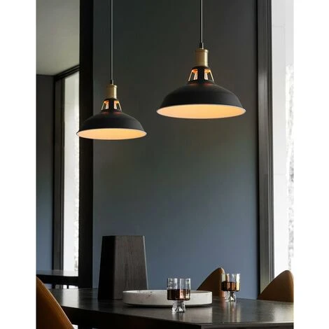 Budget ✔️ STOEX Lustre Suspension Industrielle Vintage E27 LED Lampe Plafonniers Retro Abat-jour Pour Cuisine Salle à Manger Salon Chambre Restaurant, Noir Avec Blanc 🛒 3 Budget ✔️ STOEX Lustre Suspension Industrielle Vintage E27 LED Lampe Plafonniers Retro Abat-jour Pour Cuisine Salle à Manger Salon Chambre Restaurant, Noir Avec Blanc 🛒 – Image 3