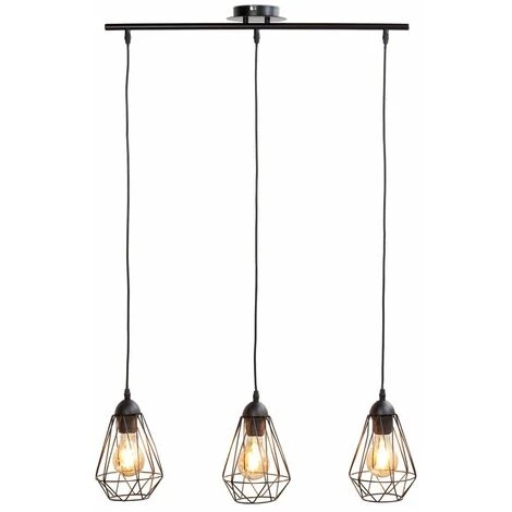 Nouveau 👏 B.K.LICHT Suspension Métal Trio Design Rétro éclairage Style Industriel Vintage Pour Ampoule E27 Max. 40W ⌛ 1 Nouveau 👏 B.K.LICHT Suspension Métal Trio Design Rétro éclairage Style Industriel Vintage Pour Ampoule E27 Max. 40W ⌛