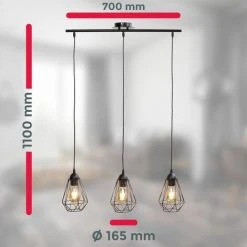 Nouveau 👏 B.K.LICHT Suspension Métal Trio Design Rétro éclairage Style Industriel Vintage Pour Ampoule E27 Max. 40W ⌛ 9 Nouveau 👏 B.K.LICHT Suspension Métal Trio Design Rétro éclairage Style Industriel Vintage Pour Ampoule E27 Max. 40W ⌛ -Suspension Soldes 20408615 5
