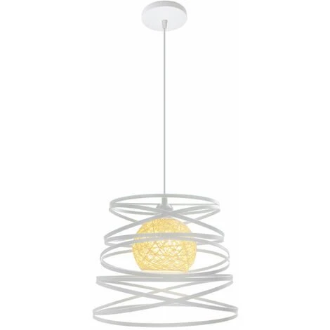 Tout neuf ⭐ AXHUP Blanc Lustre Suspension Industrielle Cage Fer Ressort 30cm Luminaire Salle à Manger Couloir Chambre ✔️ 1 Tout neuf ⭐ AXHUP Blanc Lustre Suspension Industrielle Cage Fer Ressort 30cm Luminaire Salle à Manger Couloir Chambre ✔️