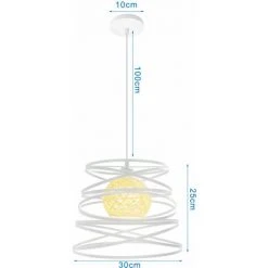 Tout neuf ⭐ AXHUP Blanc Lustre Suspension Industrielle Cage Fer Ressort 30cm Luminaire Salle à Manger Couloir Chambre ✔️ 7 Tout neuf ⭐ AXHUP Blanc Lustre Suspension Industrielle Cage Fer Ressort 30cm Luminaire Salle à Manger Couloir Chambre ✔️ -Suspension Soldes 20464549 4