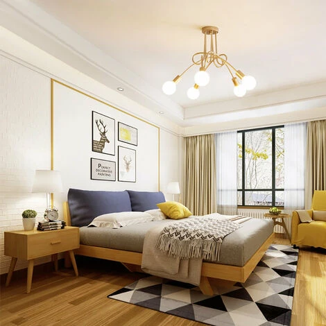 Meilleure affaire 👏 AXHUP 5 Tête Plafonnier Lustre Vintage LED Lampe De Plafond Doré Luminaire Eclairage Décor Pour Salon Chambre 🎁 3 Meilleure affaire 👏 AXHUP 5 Tête Plafonnier Lustre Vintage LED Lampe De Plafond Doré Luminaire Eclairage Décor Pour Salon Chambre 🎁 – Image 3