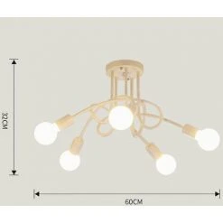 Meilleure affaire 👏 AXHUP 5 Tête Plafonnier Lustre Vintage LED Lampe De Plafond Doré Luminaire Eclairage Décor Pour Salon Chambre 🎁 7 Meilleure affaire 👏 AXHUP 5 Tête Plafonnier Lustre Vintage LED Lampe De Plafond Doré Luminaire Eclairage Décor Pour Salon Chambre 🎁 -Suspension Soldes 20464713 4